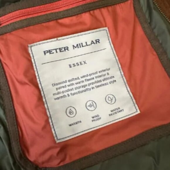 PETER MILLAR Essex Quilted Vest Olive Green Full Zip Jacket Company NWT - Picture 9 of 12